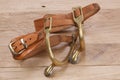 Western-style cowboy spurs with rowels