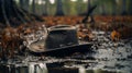 Western-style Portrait: A Hat In The Swamp