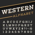 Western style retro alphabet vector font.