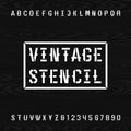 Western style retro stencil alphabet vector font.