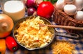 Western Style Scrambled Eggs Royalty Free Stock Photo