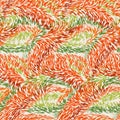 Western swirl seamless raster pattern. Bohemian desert orange irregular cloth design for verstaile nature background.