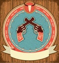 Western symbol background on wood