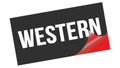 WESTERN text on black red sticker stamp