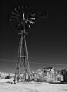 Classic western ranch windmill, infrared