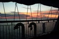 Scenic sunset view from a ferry. Western Visayas. Philippines