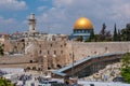 Western Wall & dome of Al Aksa mosque above, Jerusalem, Israel Royalty Free Stock Photo