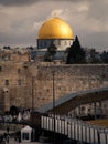 The Western Wall with the Dome of the Rock behind, Jerusalem, Israel Royalty Free Stock Photo