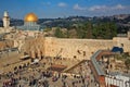 Western Wall and Dome of the Rock in the old city of Jerusalem,