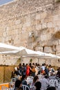 Western Wall and Dome of the Rock in the old city. Jerusalem, Israel, November 2019 Royalty Free Stock Photo