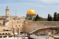 Western Wall and Dome of the Rock in the old city of Jerusalem, Israel. Wailing wall Royalty Free Stock Photo