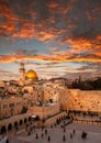 Western Wall at the Dome Of The Rock on the Temple Mount in Jerusalem, Israel Royalty Free Stock Photo