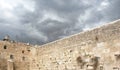 Western Wall in Jerusalem on Grey Cloudy Day Royalty Free Stock Photo