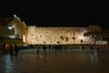 The Western wall Jerusalem, night view Royalty Free Stock Photo