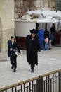 Orthodox Jews at Western Wall in Jerusalem Royalty Free Stock Photo