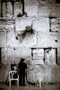 Western Wall in Jerusalem, praying Jews Royalty Free Stock Photo