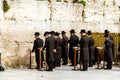 Western Wall in Jerusalem, praying Jews Royalty Free Stock Photo