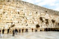 Western Wall in Jerusalem, praying Jews Royalty Free Stock Photo