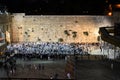 Western Wall, Kotel, Wailing wall Jerusalem on Yom Kippur, Jews gathering for prayer ISRAEL