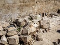 The Western Wall of the temple close-up, Jerusalem, Israel Royalty Free Stock Photo