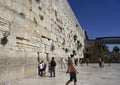The western wall of the temple mountain in Jerusalem Royalty Free Stock Photo