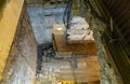 Western Wall Tunnel with Hall of Ages chambers and Vault of Great Bridge along Temple Mount walls in Jerusalem Old City in Israel