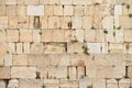The Western wall or Wailing wall is the holiest place to Judaism in the old city of Jerusalem, Israel. Royalty Free Stock Photo