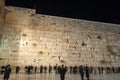 Western Wall (Wailing wall), Jerusalem at night Royalty Free Stock Photo