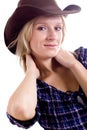 Western woman in cowboy shirt Royalty Free Stock Photo