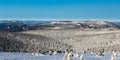 Westernmost part of Jeseniky mountains with Keprnik hill, Kralicky Sneznik and Krkonose mountains on the background from Praded Royalty Free Stock Photo