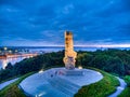 Westerplatte monument at evening