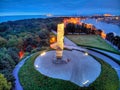 Westerplatte monument at evening