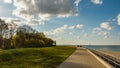 Westerplatte promenade in Gdansk with clouds. Royalty Free Stock Photo