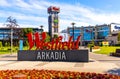 Westfield Arkadia shopping and entertainment center at Rondo Radoslawa roundabout in Wola business district of Warsaw in Poland