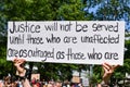 Westfield, NJ: 06/07/20: People Holding Up Signs To Support The Black Lives Matter Movement At A Protest For George Floyd`s Death Royalty Free Stock Photo