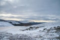 Westfjords of Iceland icy mountain road above the snow line during autumn Royalty Free Stock Photo