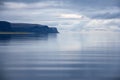 Westfjords of Iceland at midnight