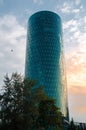 Westhafen tower in the harbor area of Frankfurt, Germany