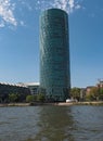 Westhafen tower in the harbor area in Frankfurt, Germany