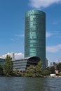 Westhafen tower in the harbor area in Frankfurt, Germany