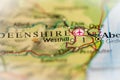 Westhill, Aberdeenshire highlighted on a world map Royalty Free Stock Photo