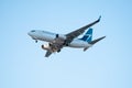 Westjet Airlines 737 Airplane Royalty Free Stock Photo