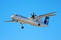 WestJet Encore Bombardier Dash 8 Q400 Landing At Toronto Royalty Free Stock Photo