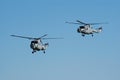 Westland Lynx helicopters in tight formation