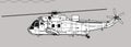 Westland Sea King HAS Mk.6. Vector drawing of anti-submarine warfare and utility helicopter.