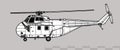 Westland Whirlwind HAR.5. Vector drawing of multirole helicopter.