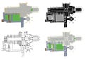 Westminster abbey colored and outline.