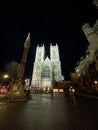 Westminster Abbey lit up at night Royalty Free Stock Photo