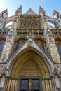 Westminster Abbey North Exterior Facade and Entrance Royalty Free Stock Photo