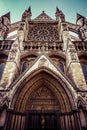 Westminster Abbey North Exterior Facade and Entrance Royalty Free Stock Photo